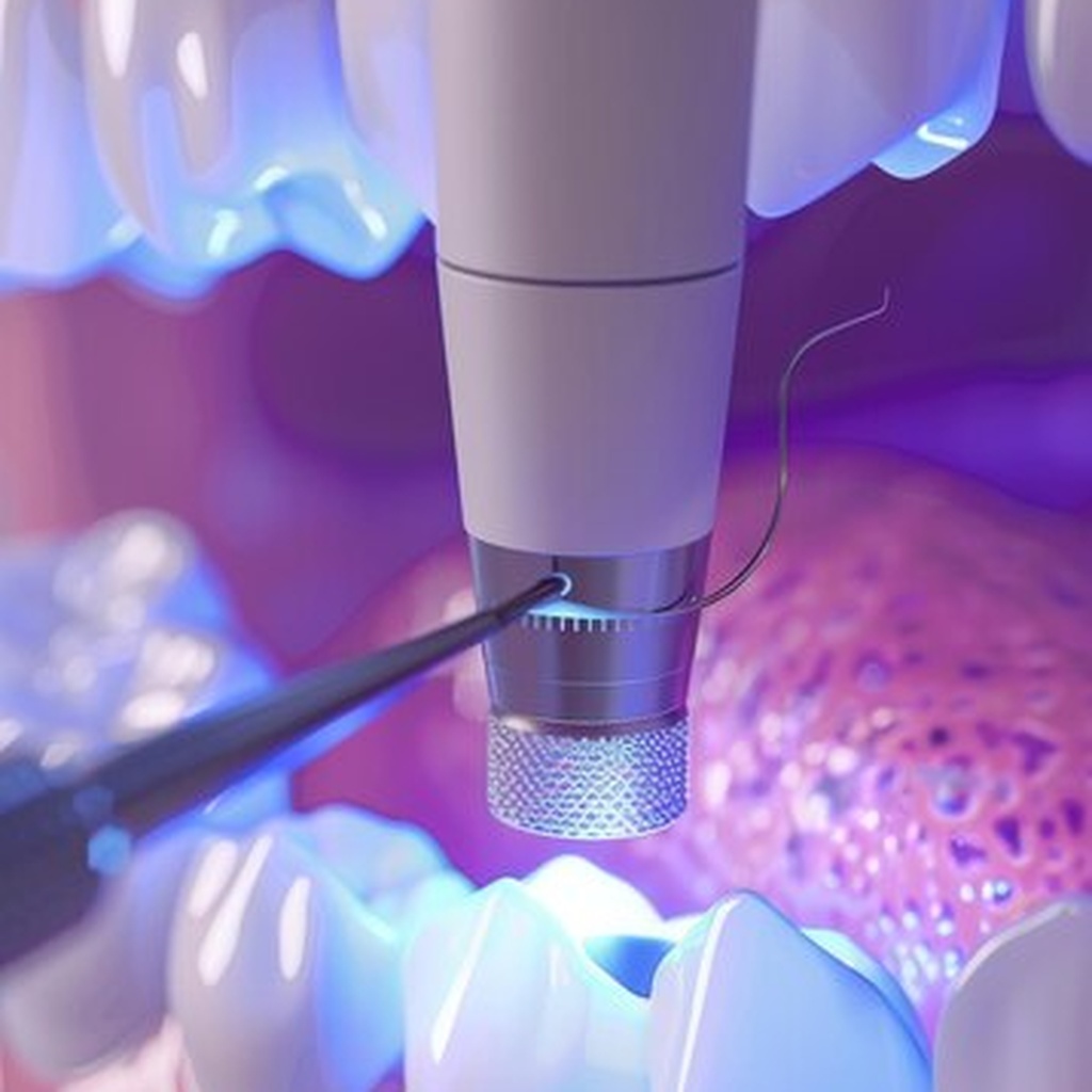 3D clinical illustration of Scaling (Teeth Cleaning)